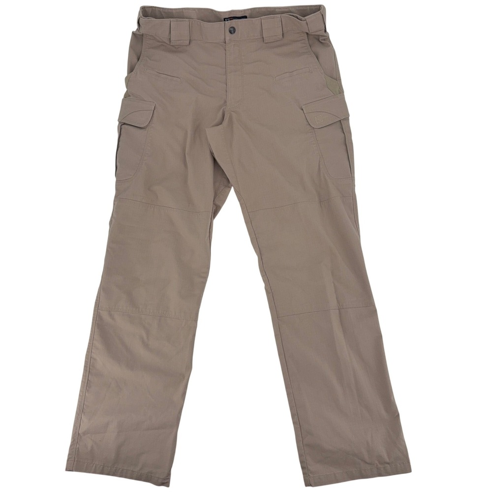 5.11 Tactical Cargo Pants Mens 36x34 Tan Ripstop Outdoor Work Trousers